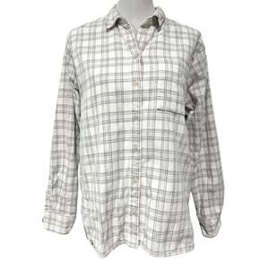 Madewell Corduroy Oversized Ex-Boyfriend Plaid Shirt Button Up Top Plaid Sz L